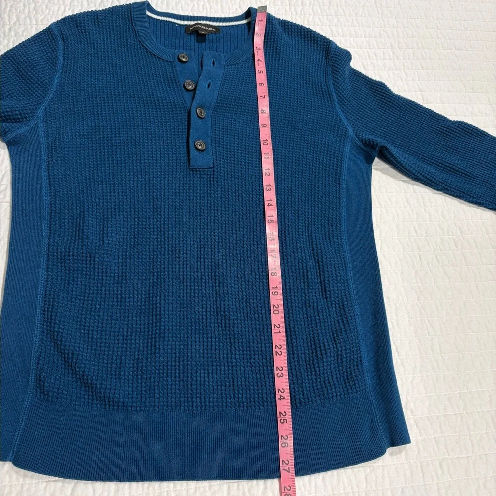 Banana Republic Men’s Henley Pull-over Sweater 100% Cotton Size Medium - Picture 4 of 6